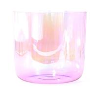 Quartz Crystal Singing Bowl Clear Pink, Cosmic Light Alchemy Bowl With Free Mallet & O-Ring, Sound Bowl For Yoga Meditation Sound Healing (Color : 8 Inch D Note, Size : 440Hz)