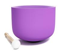 Quartz Crystal Singing Bowl Purple Satin Color Perfect for SI Note Chakra Tuned 440Hz 20cm with O-ring and Mallet
