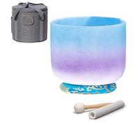 Quartz Crystal Singing Bowl Three Colors C/D/E/F/G/A/B Note Frosted Crystal Singing Bowl Yoga, Chakra, Meditation Gifts, Unique Gifts For Women,C Note,10 Inch