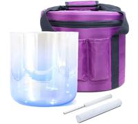 Quartz Crystal Singing Bowl with Carrying Case Suede Mallet Crystal Striker and O-ring for Balance Chakra Meditation(432Hz,8.5inch C#3)