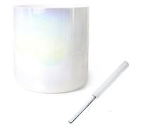 Quartz Crystal Singing Bowls, 432Hz,Colored Sound Bowl for Yoga Meditation, Peach with Free Acrylic Striker & O-ring, Cosmic Light Quartz Chakra Bowl(8 inch E Note)