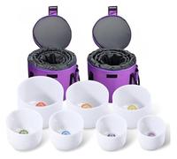 Quartz Crystal Singing Bowls, 6-12 Inch Chakra For Yoga, Sound Healing, Crystal Cleansing, Meditation, Sound Healing, With Suede Striker, Rubber Mallet, O-Ring(440hz)