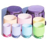 Quartz Crystal Singing Bowls, 6-12 Inch Set, With Silk Brocade Cushion, Carrying Bags, Balancing Body Chakra, Adjusting Emotional State(432hz)