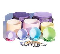 Quartz Crystal Singing Bowls, 6-12 Inch Set, With Suede Striker, Rubber Mallet, For Stress Reduction, Prayer, Buddhist, Balancing Body Chakra (Color : 440hz)