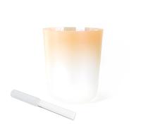 Quartz Crystal Singing Bowls, 7 Inch Alchemy Singing Bowl Orange Gradient Notes Acrylic Striker O-ring(D Note)