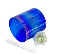 Quartz Crystal Singing Bowls, 7 Inch Blue Crystal Singing Bowl For Sound Healing And Chakra With Notes(F Note)