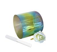 Quartz Crystal Singing Bowls, 7 Inch Blue Green Crystal Singing Bowl With Notes Chakra Sound Healing(B Note)