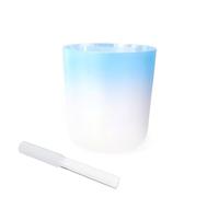 Quartz Crystal Singing Bowls, Crystal Singing Bowl For Sound Healing With Striker Blue Gradient 6-8 inch(440HZ,7 Inch G Note)