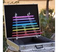 Quartz Crystal Singing Harp, 432Hz/440Hz 8 Note CDEFGABC Sound Therapy Crystal Harp, Includes Bracket Alumina Carrry Case for Sound Bath and Meditatiion B-440hz