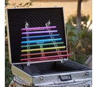 Quartz Crystal Singing Harp, 8 Note CDEFGABC, For Sound Healing, Healing Musical Instrument, With Alumina Carry Case & 2 Crystal Mallets(440hz)