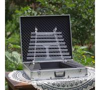 Quartz Crystal Singing Harp - 8 Note Healing Instrument with Flower of Life Design for Sound Therapy & Meditation, Includes Portable Carrying Case