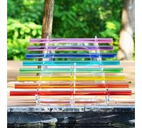 Quartz Crystal Singing Harp, 8 Transparent Tubes, 432Hz/440Hz Sound Therapy, 8 Note CDEFGABC, Includes Bracket & Carry Case for Perfect Pitch