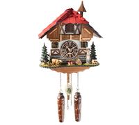 Quartz Cuckoo Clock Black forest house with music and bell ringer