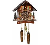 Quartz Cuckoo Clock Black forest house with music and light