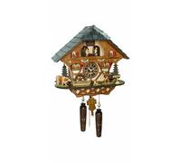 Quartz Cuckoo Clock Black forest house with music, moving wanderer, turning w...