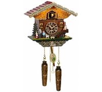 Quartz Cuckoo Clock Heidi house, handpainted with music and light