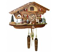 Quartz Cuckoo Clock Swiss house with music, turning dancers