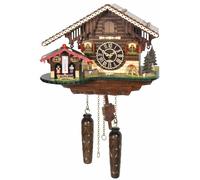 Quartz Cuckoo Clock Swiss house with weather house and music