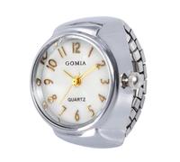 Quartz Finger Quartz Ring Watch Cool Analog Elastic Watch Dial Creative Men's Watch Rubber Watches for Men (Silver, One Size)