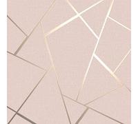 Quartz Fractal Wallpaper Textured Metallic Blush