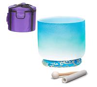 Quartz Frosted Crystal Singing Bowl C/D/E/F/G/A/B Note,With Free Bag Mallets For Sound Healing Bath Therapy Meditation Yoga Instrument Zen,F Note,12 Inch
