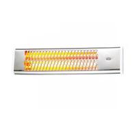 Quartz Heater 1200W, Wall Mounted, 2 Heat Settings, Pull Cord Operation, Halogen Heater, Silver Chrome, Suitable for Bathroom, Patio, Garage, Workshop, Laundry Room or Office