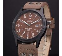Quartz Men's Date Strap Leather Classic Sport Watch Men's Watch to My Husband Watch (Coffee, One Size)