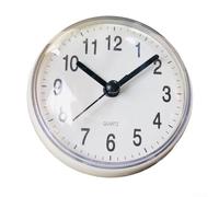 Quartz Movement Sucker Clock for Kitchen and Bathroom Walls Mirrors or Tiles Designed to Resist Fogging During Steam Exposure (White)