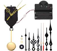 Quartz Pendulum Trigger Clock Movement Chime Music Box Completer DIY Wall Mechanism Repair Parts Replacement with 4 Pairs of Spades, Fancy, Straight Clock Hands, 6/25 in Max Dial Thickness