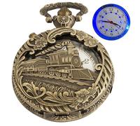 Quartz Pocket Watch with LED Lights, Creative Quartz Arabic Numeral Dial for Men's Pocket Watch, LED-Q103, fashion