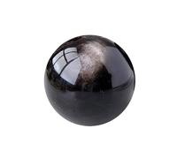 Quartz Silver Obsidian Crystal Ball, Light Dial, Home Decor Mining,Black,70mm Gemstone Stone