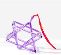 Quartz Singing Pyramid For Sound Bath, Meditation & Yoga - Stress Relief, Sleep Aid With Striker & Portable Carrying Case Purple 8in