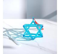 Quartz Singing Pyramid For Sound Bath, Meditation & Yoga - Stress Relief, Sleep Aid With Striker & Portable Carrying Case Blue 6in
