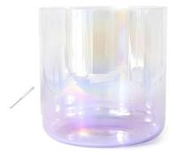 Quartz Sound Bowl, Crystal Singing Bowl Set 432Hz Multicolor Stress Relief with Striker O Ring(Violet,B Note)