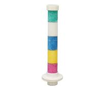 Quartz Stone Bird Perch Stand | Sturdy Grinding Perch for Claws & Beak | Washable Parrot Cage Accessory for Indoor Birds/Parakeets/Cockatiels | Metal Core & Colorful Design