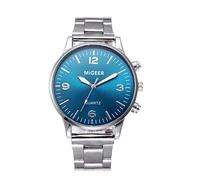 Quartz Watch Analog Wrist Fashion Watch Stainless Quartz Crystal Man Steel Men's (Blue, One Size)