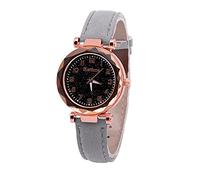 Quartz Watch Ladies Watch Digital Starry Luminous Belt Watch Women's Watch Womens Watch with Secondhand (Grey, One Size)