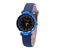 Quartz Watch Ladies Watch Digital Starry Luminous Belt Watch Women's Watch Womens Watch with Secondhand (Blue, One Size)