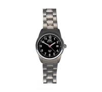 Quartz Watch with Titanium Case Matte/Polished Integrated Titanium Link Strap, Black Dial with Silver Numbers/Indices, Mineral Glass, Water Resistant to 5 ATM, 26 mm Diameter, 34 g Basic 7170-6,