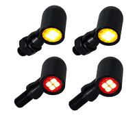 QUASCO Front Rear Motorcycle Turn Signals, Mini Size Led Brake Tail Lights Universal Compatible with Harley Honda Kawasaki Suzuki Triumph Yamaha