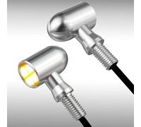 QUASCO Led Motorcycle Turn Signal Lights Universal Mini Blinkers Front Indicator Compatible with Harley Honda Kawasaki Suzuki Triumph Yamaha, Chrome