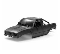 QUASCO SCX24 Body Shell Compatible with Axial SCX24 C10 Bronco, 1/24 RC Crawler Pickup ABS Hard Body Shell with Rear Bed Rack and Dual Front Grilles, Remote Control Truck DIY Upgrade Parts (Black)