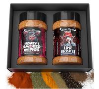Quasi & Squatch BBQ Rub Gift Set - Honey I Smoked The Pigs (Sweet & Smoky Pork Rub) & Limp Brisket (Rich & Savory Beef Rub) - Premium BBQ Seasoning, 220g (Pack of 2), 440g - Perfect for Smoking