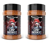 Quasi & Squatch Limp Brisket Beef Rub - Peppery Red Wine BBQ Dry Seasoning | Bold Rub for Brisket & Steak | 220 g Jar (Pack of 2)