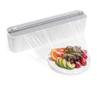 Quasziwa Aluminum Foil & Cling Film Dispenser and Cutter - Magnetic & No-Drill Wall Mount, Space-Saving Kitchen Organizer for Worktops & Cabinets, Plastic Wrap Dispenser, Fits up to 150m Rolls, White