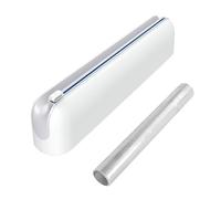 Quasziwa Magnetic Cling Film Dispenser and Cutter - Upgrade Refillable Aluminum Tin Foil Dispenser and Cutter Wall-mounted, Practical Plastic Wrap Dispenser for Kitchen, 1X50m Clingfilm Included, Grey
