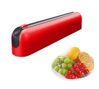 Quasziwa Tin Foil & Cling Film Dispenser and Cutter - Magnetic & No-Drill, Easy One-Hand Operation, Space-Saving Kitchen Organizer for Worktops & Cabinets, Plastic Wrap Dispenser - Fits 31cm Roll, Red
