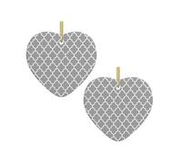 Quatrefoil Grey Christmas Tree Ceramic Hanging Bauble Personalised Xmas Baubles Cute Christmas Ornaments Gifts For Kids Family Friends