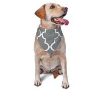 Quatrefoil Grey Dog Bandana Pet Scarf Accessories for Small Medium Dogs Cats Photo Prop, Triangle Pet Bandanas Adjustable Puppy Bib Washable Dog Kerchief Puppy Neckerchief