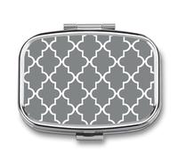 Quatrefoil Grey Pill Box Pill Case Cute Pill Organizer Pill Holder Medicine Pill Organizer Pill Container Daily Pill Organizer Small Pill Box Pill Case for Purse Pocket